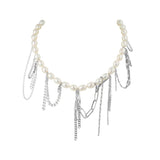 Tangled Pearl Silver Necklace