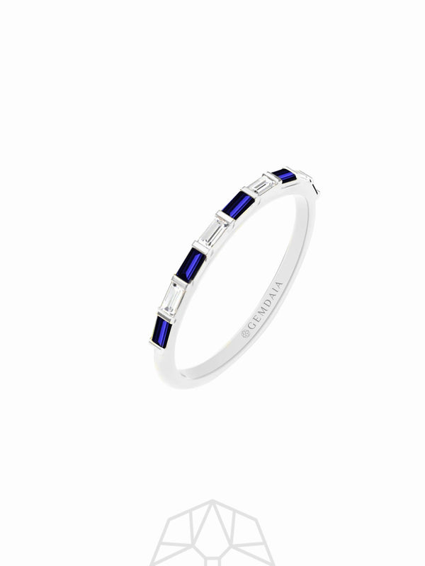 Sapphire Serenity 14K White Gold Ring