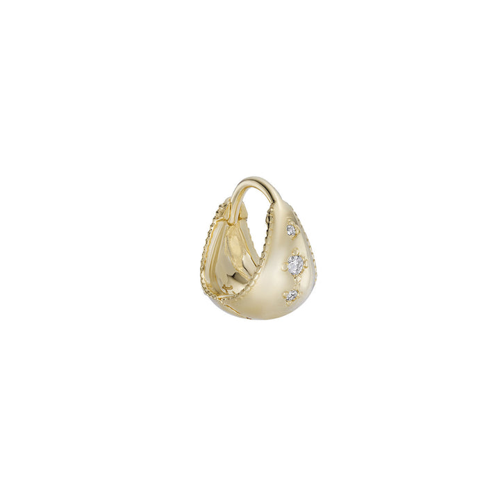 Mini Dôme Diamant Scatter 9k Guld Hoop m. Diamanter