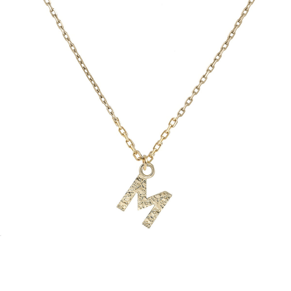Dala Graveret Initial 9k Guld Halskæde