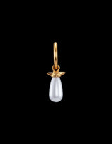 Pearl Tear Gold Plated Earring w Glass Pearl