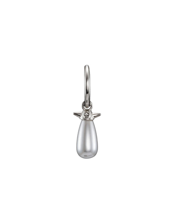 Pearl Tear Sølv Øreringe m. Glas Perle