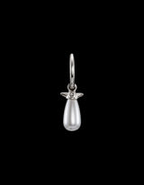 Pearl Tear Silver Earring w Glass Pearl