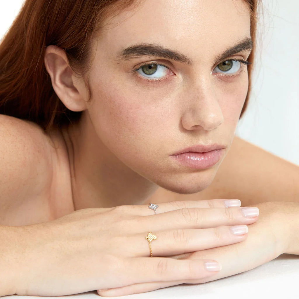 Justice Chain 18K Gold Ring w. Lab-Grown Diamonds