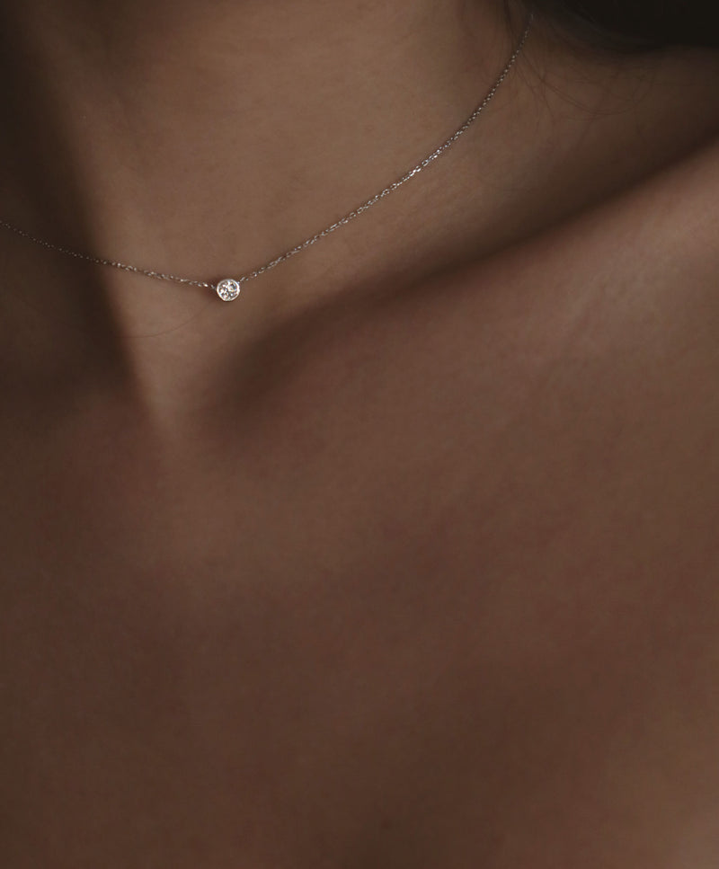 Dot 18K Rosegold Necklace w. Diamond