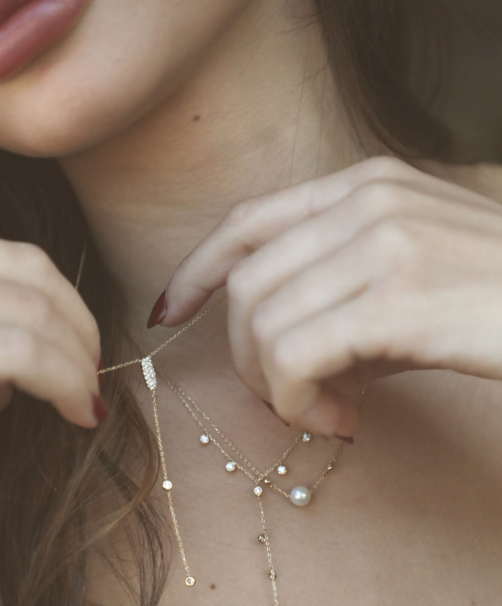 Dangling Chain Halskette aus 18K Gold mit Diamant