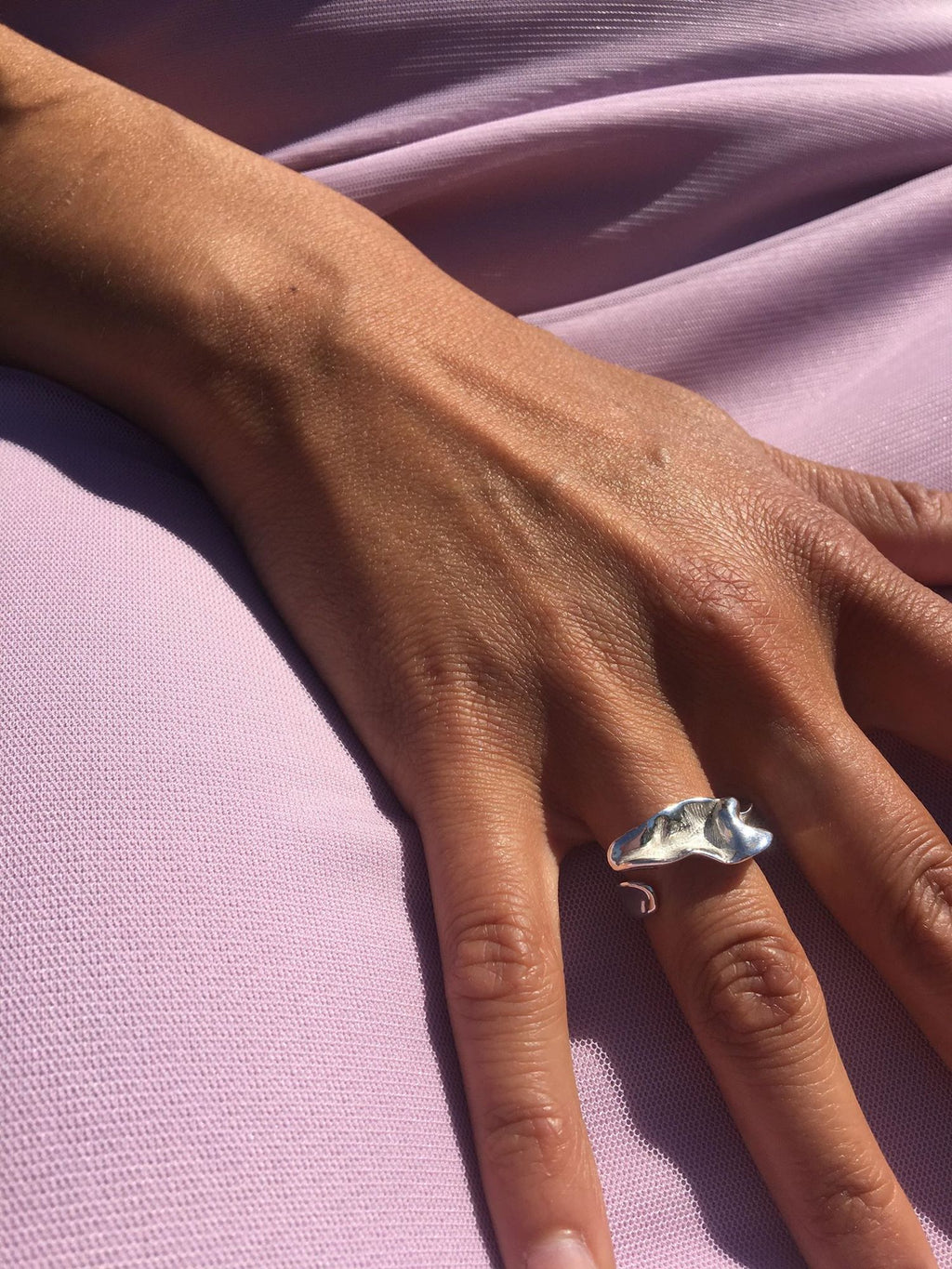 Lactuca Open Silver Ring