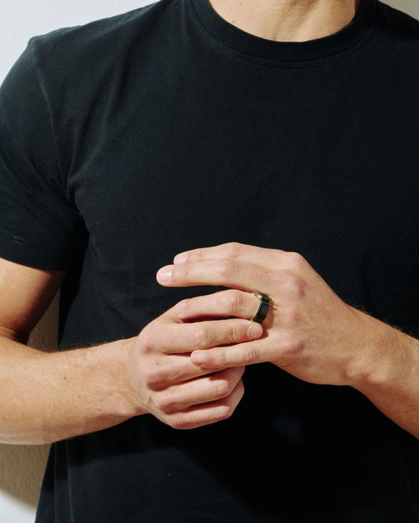 LIL 18K Whitegold Pavé Oura Cover Ring w. Black Diamonds