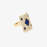 Blue Honneur Medium 18K Gold Ring w. Lab-Grown Diamonds