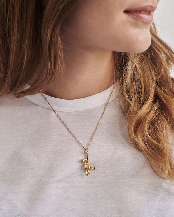 Monkey 14K Gold Necklace