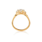 Winter Frost Solitaire 18K Gold Ring w. 11 Diamonds