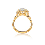 Winter Frost Solitaire 18K Gold Ring w. 23 Diamonds