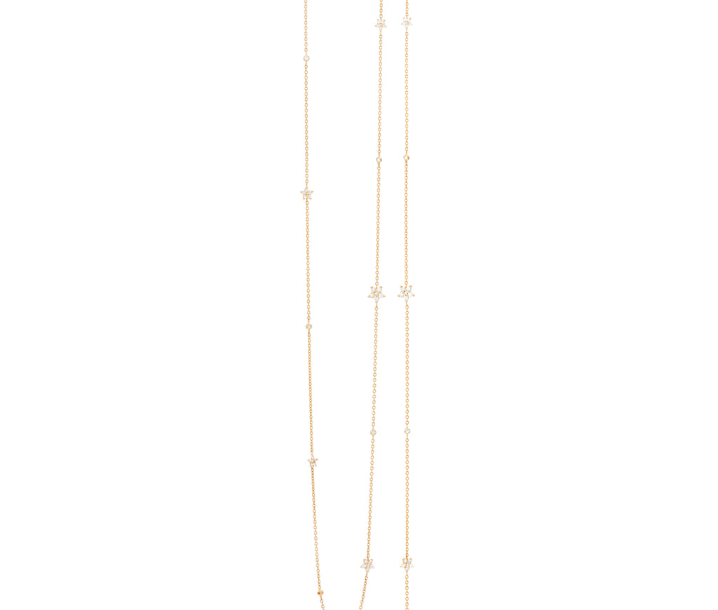 Shooting Stars 80cm 18K Gold Necklace w. Diamonds