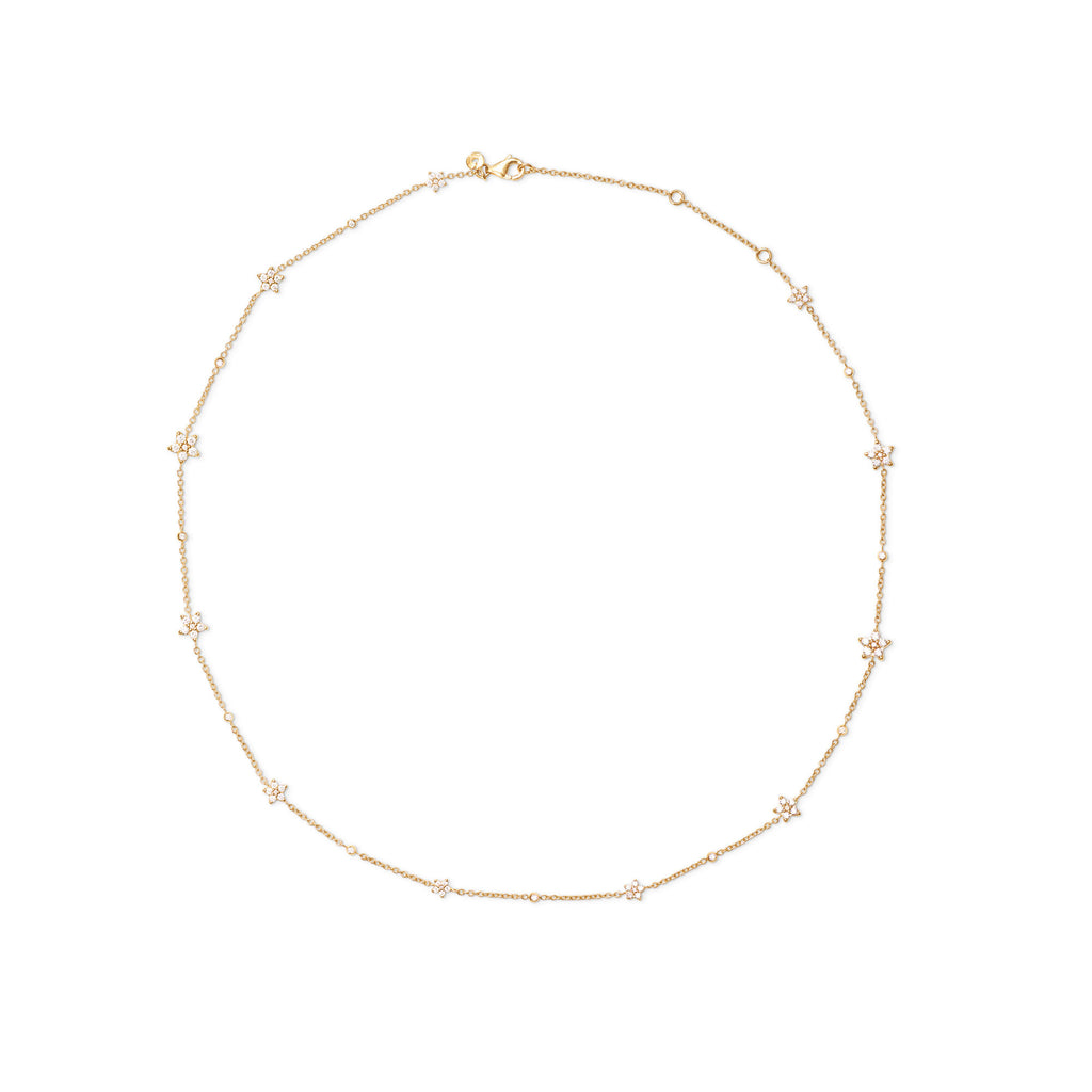 Shooting Stars Collier 18K Gold Necklace w. 0.81ct Diamonds