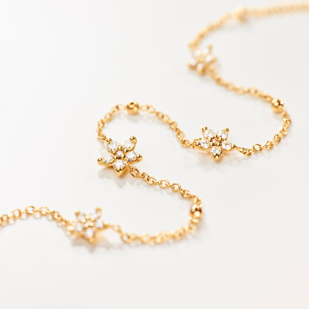 Shooting Stars Collier 18K Gold Necklace w. 0.81ct Diamonds