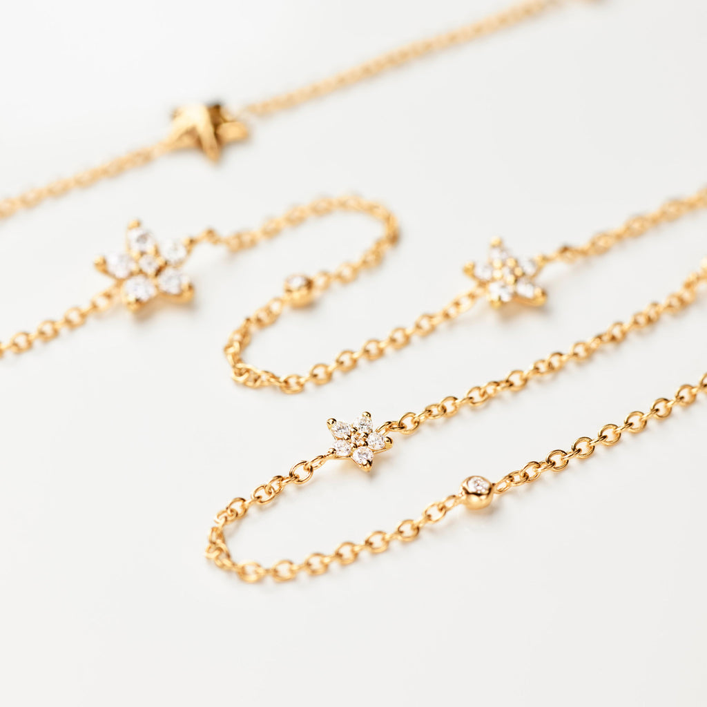 Shooting Stars Collier 18K Gold Necklace w. 0.86ct Diamonds