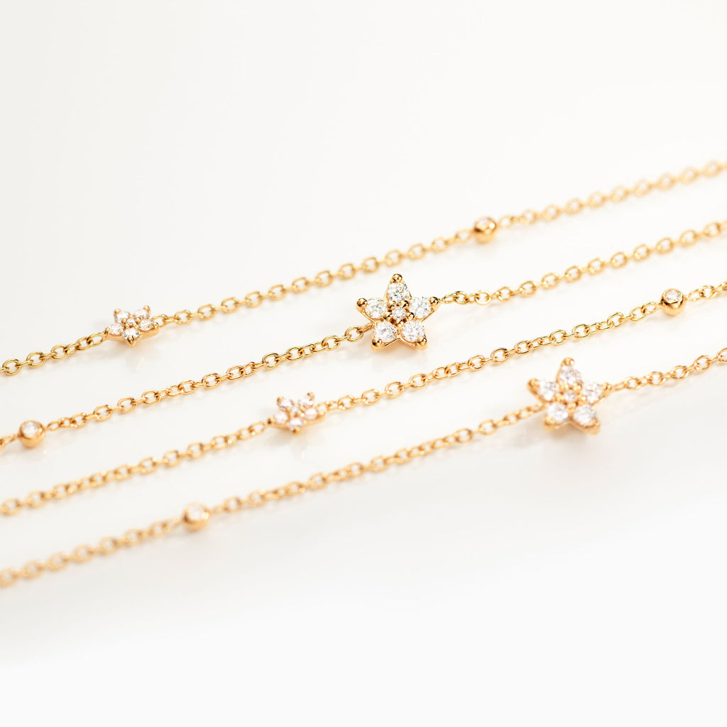 Shooting Stars Collier 18K Gold Necklace w. 0.86ct Diamonds