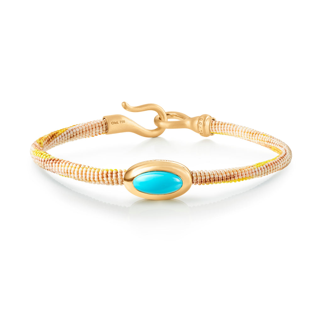 Life 4,5mm Golden 18K Guld Armbånd m. Turkis