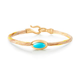 Life 4,5mm Golden 18K Guld Armbånd m. Turkis