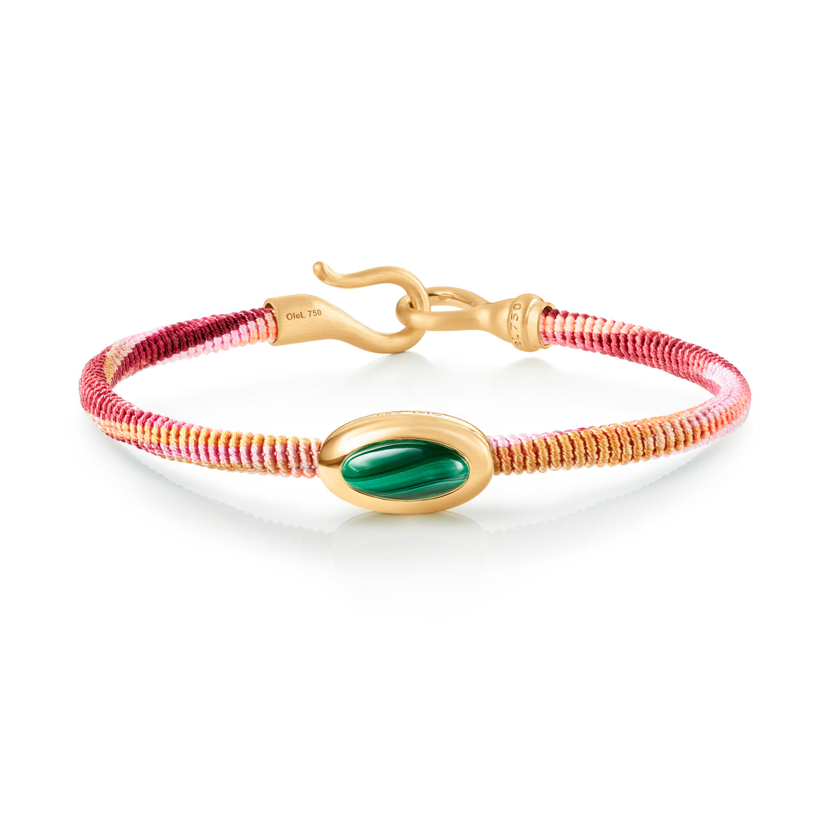 Life 4,5mm Berry 18K Gold Bracelet w. Malachite