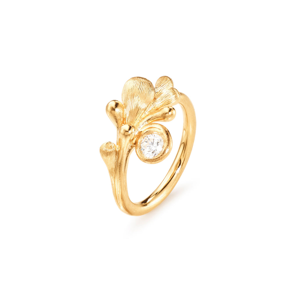 BoHo 18K Gold Ring w. Diamond