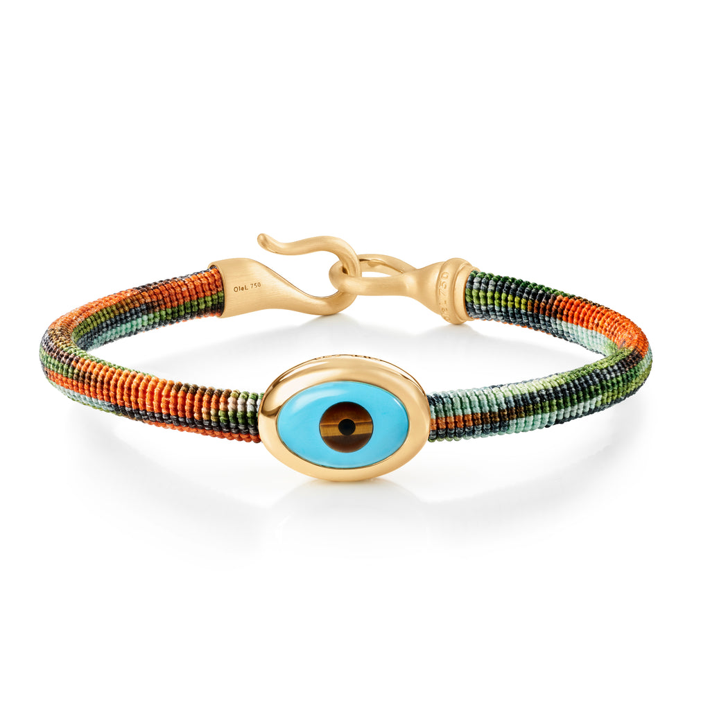 Life 6mm Tropic 18K Gold Bracelet w. Evil Eye