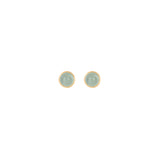Lotus 18K Gold Studs w. Aquamarine