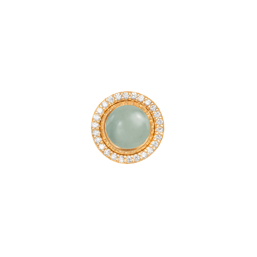Lotus 18K Gold Stud-pendants w. Diamonds