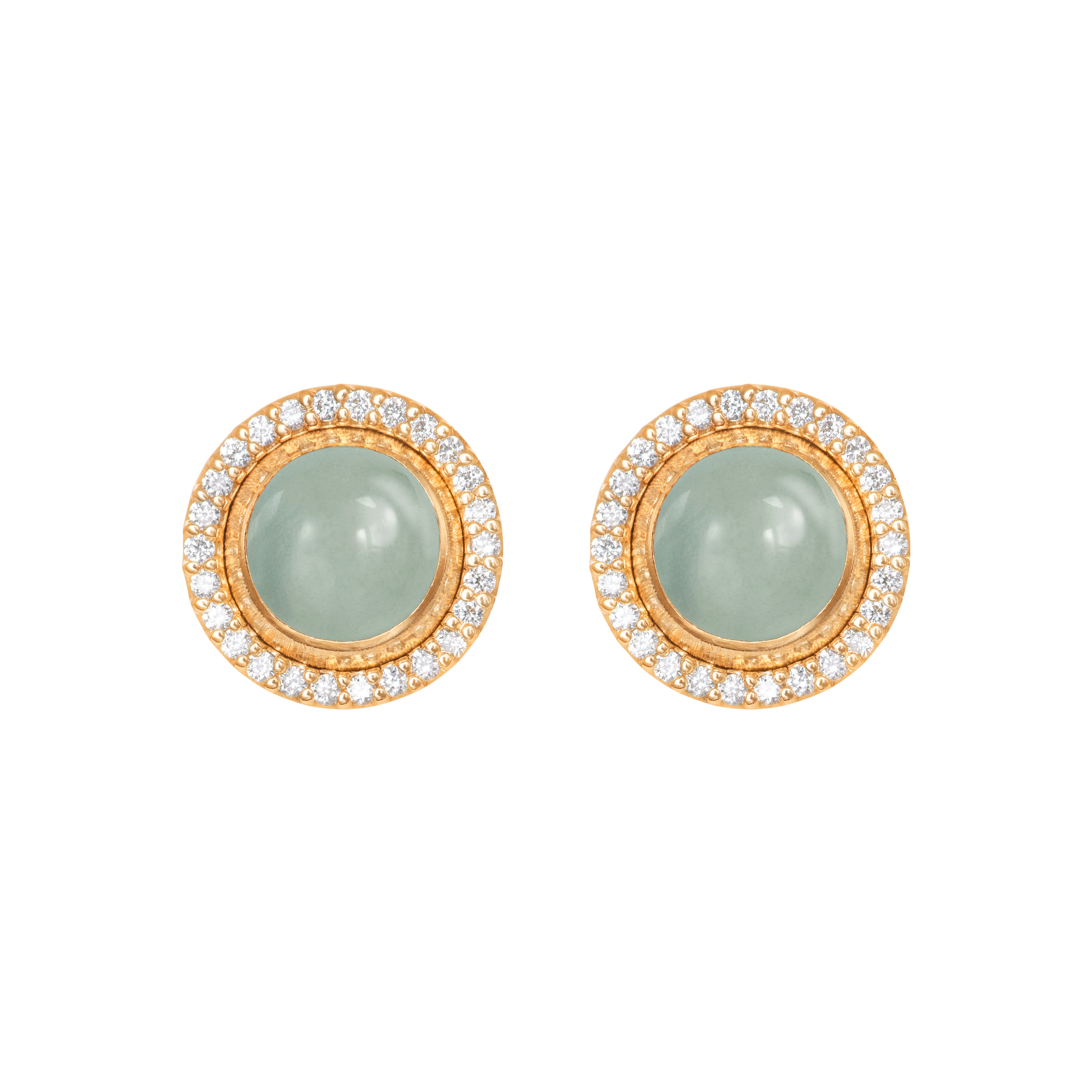Lotus 18K Gold Stud-pendants w. Diamonds