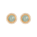 Lotus 18K Gold Stud-pendants w. Diamonds