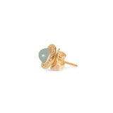 Lotus 18K Gold Stud-pendants w. Diamonds