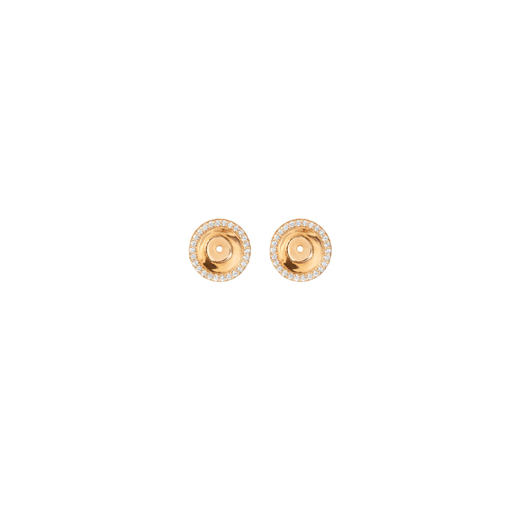 Lotus 18K Gold Stud-pendants w. Diamonds