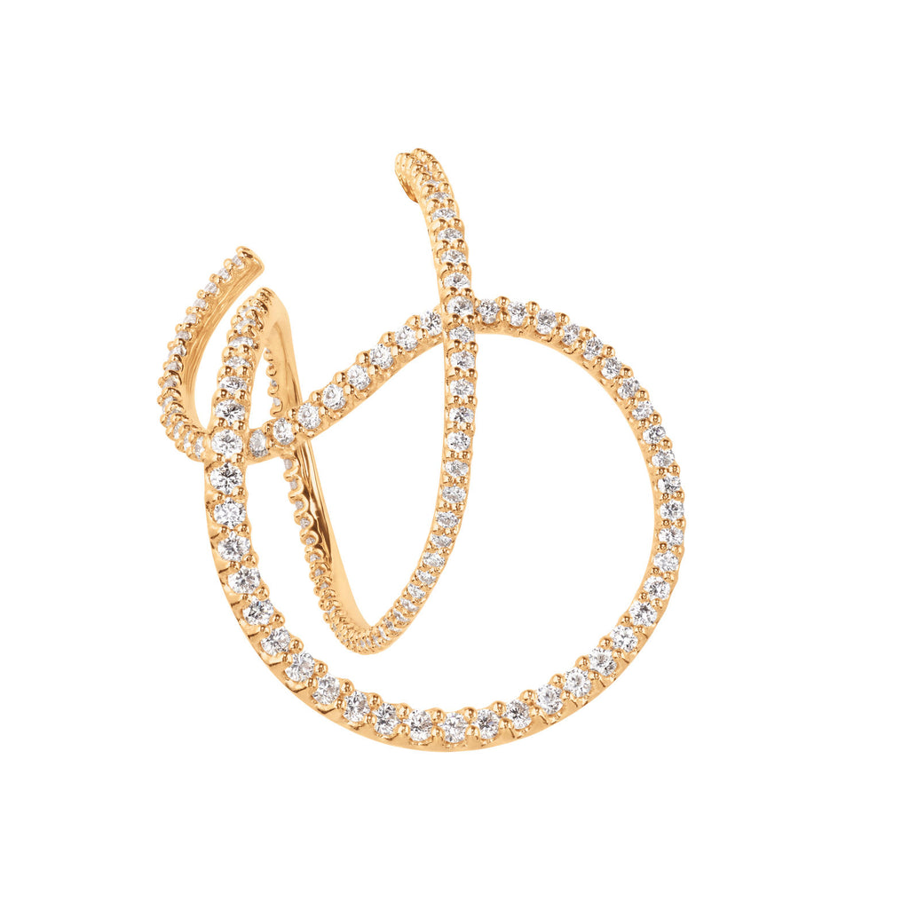 Twisted Love bands 18K Guld Ørering m. Diamanter