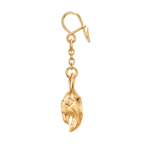 Young Fish Claw 18K Gold Earring-Pendant