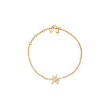 Funky Stars 18K Gold Bracelet w. 0.15ct Diamonds