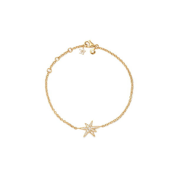 Funky Stars 18K Gold Bracelet w. 0.15ct Diamonds