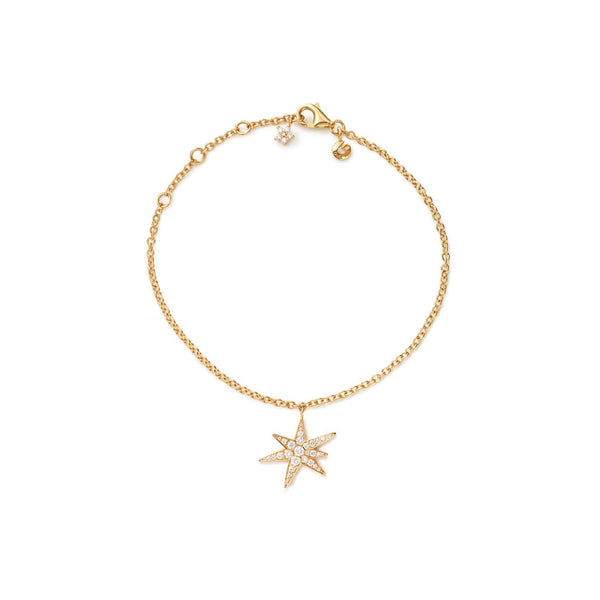 Funky Stars 18K Gold Bracelet w. 0.21ct Diamonds