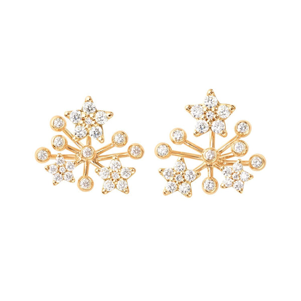 Shooting Stars 18K Gold Studs w. 0.46ct Diamonds