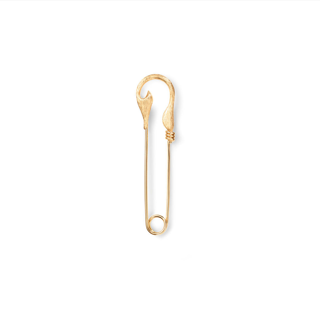 Small Under the Sea Fish Hook 18K Gold Brooche