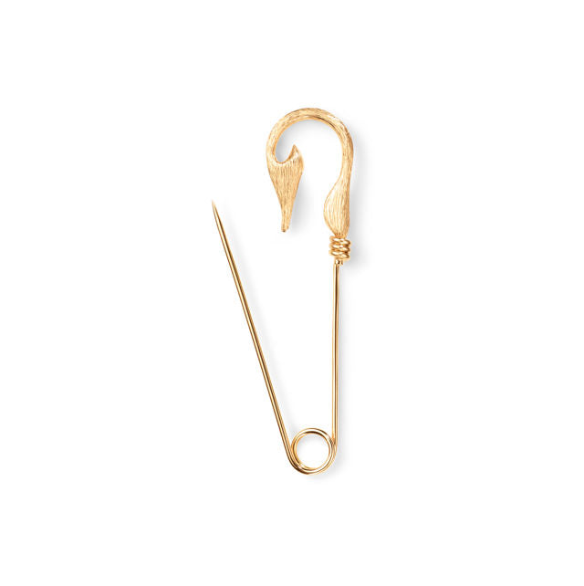 Small Under the Sea Fish Hook 18K Gold Brooche