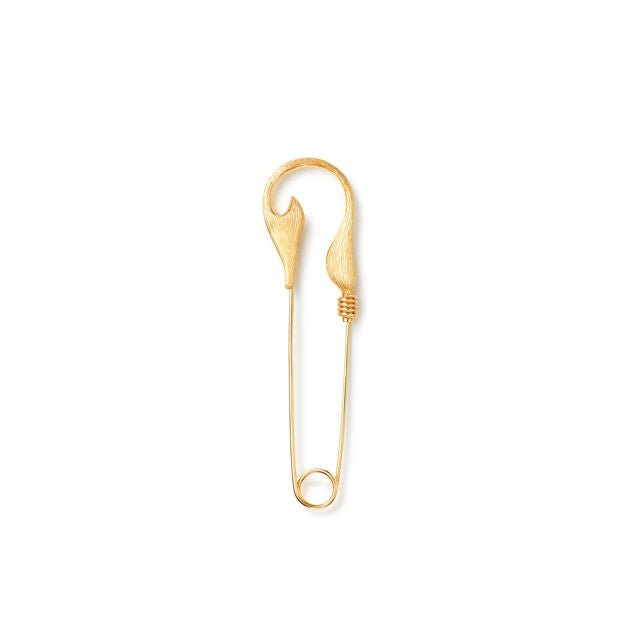 Large Under the Sea Fish Hook 18K Gold Brooche