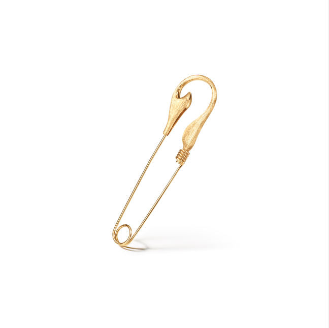 Large Under the Sea Fish Hook 18K Gold Brooche