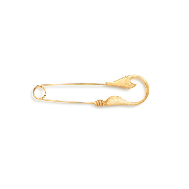 Large Under the Sea Fish Hook 18K Gold Brooche