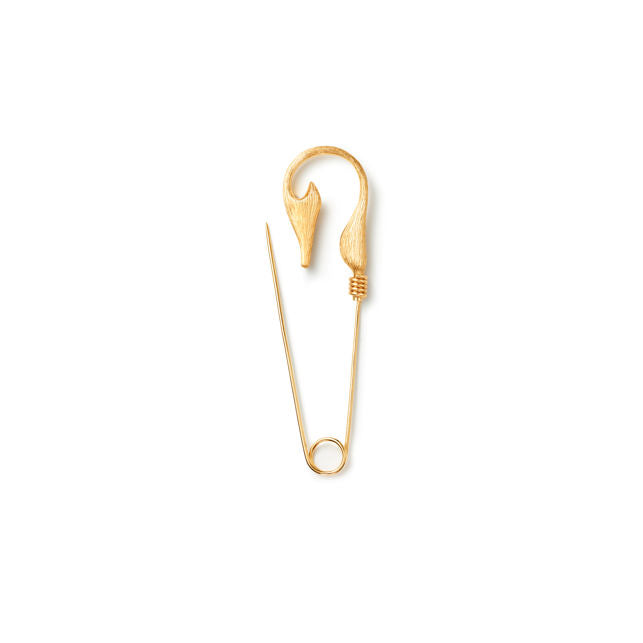 Large Under the Sea Fish Hook 18K Gold Brooche