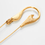Large Under the Sea Fish Hook 18K Gold Brooche