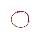 Schlangen Mini 18K Gold Anhänger w. Rote Zeichenfolge