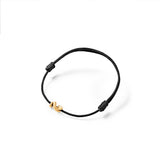 Schlangen Mini 18K Gold Anhänger w. Schwarze Schnur