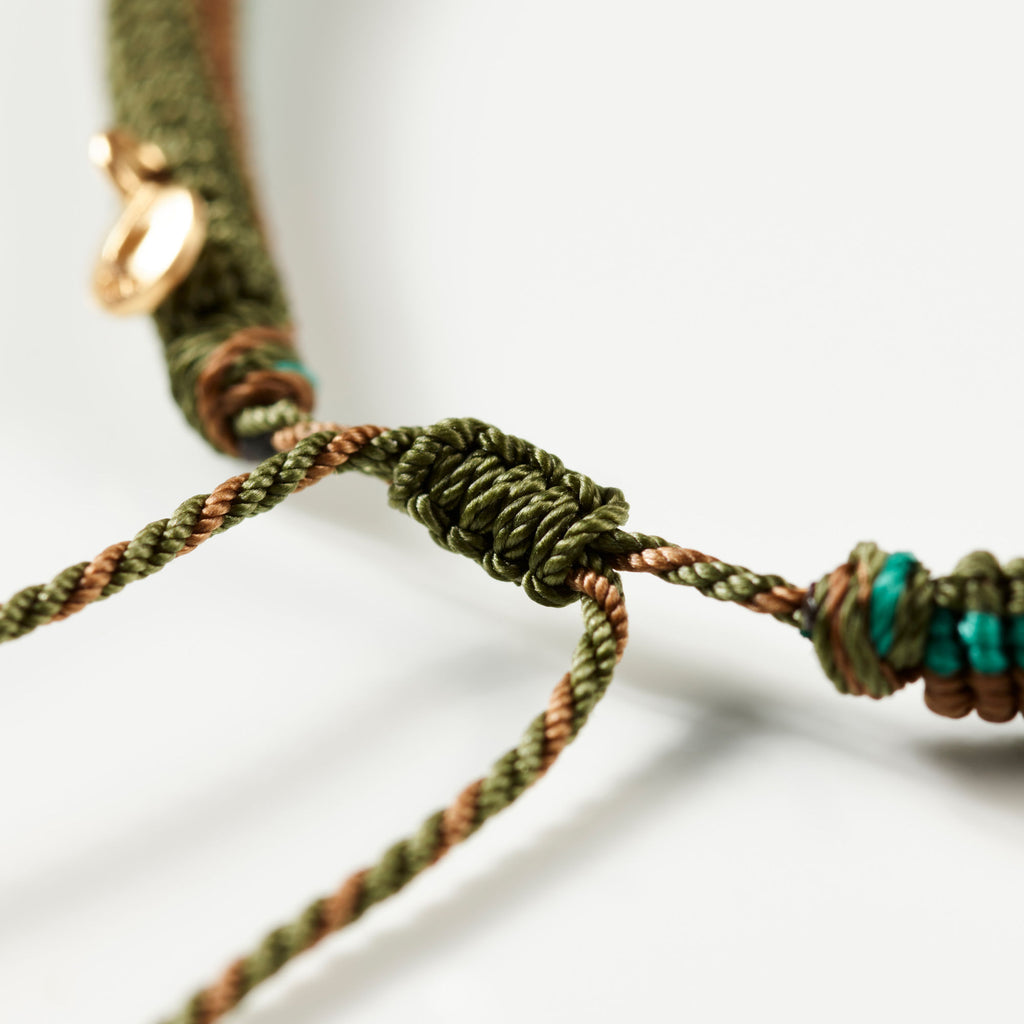 Life Mocha Blue & Brown 18K Gold Bracelet