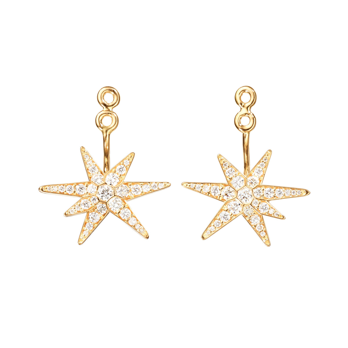 Funky Stars 18K Gold Pendant w. Diamond