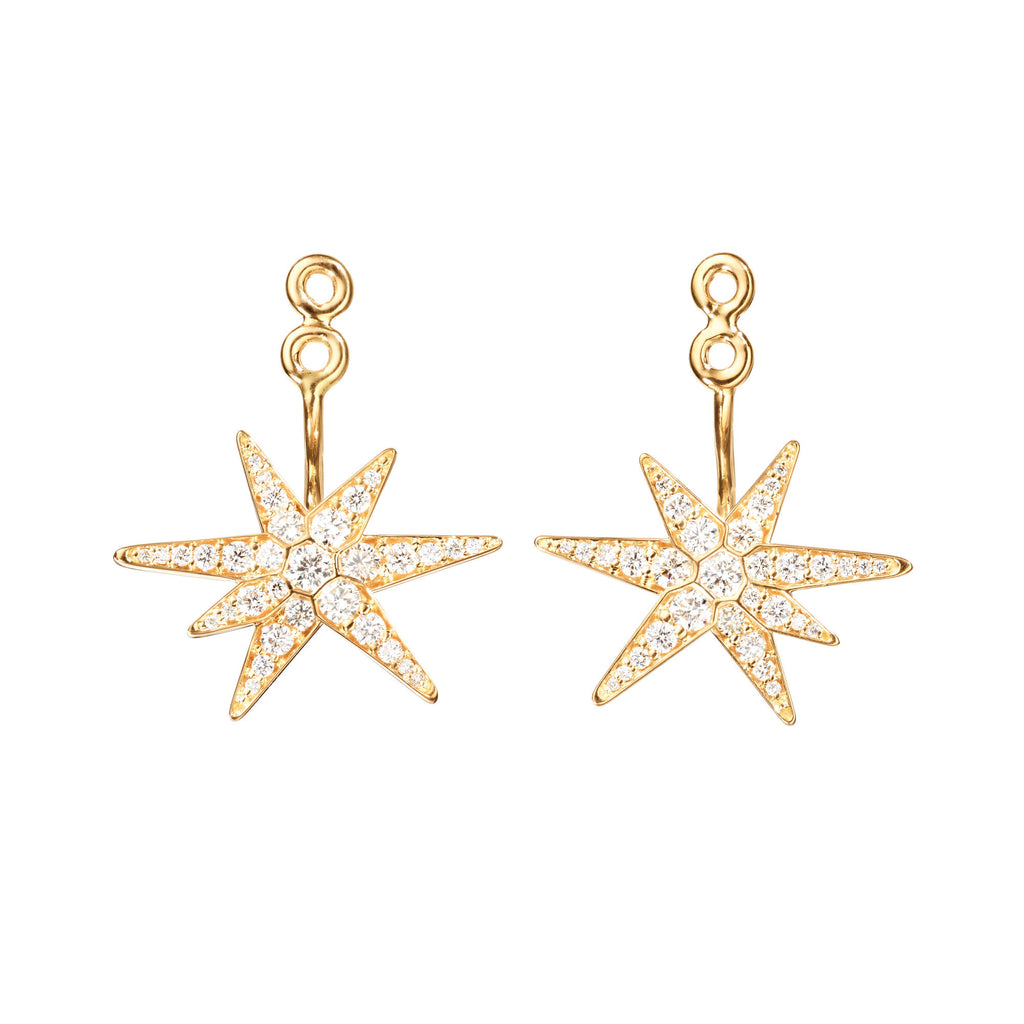 Funky Stars 18K Gold Pendant w. Diamond
